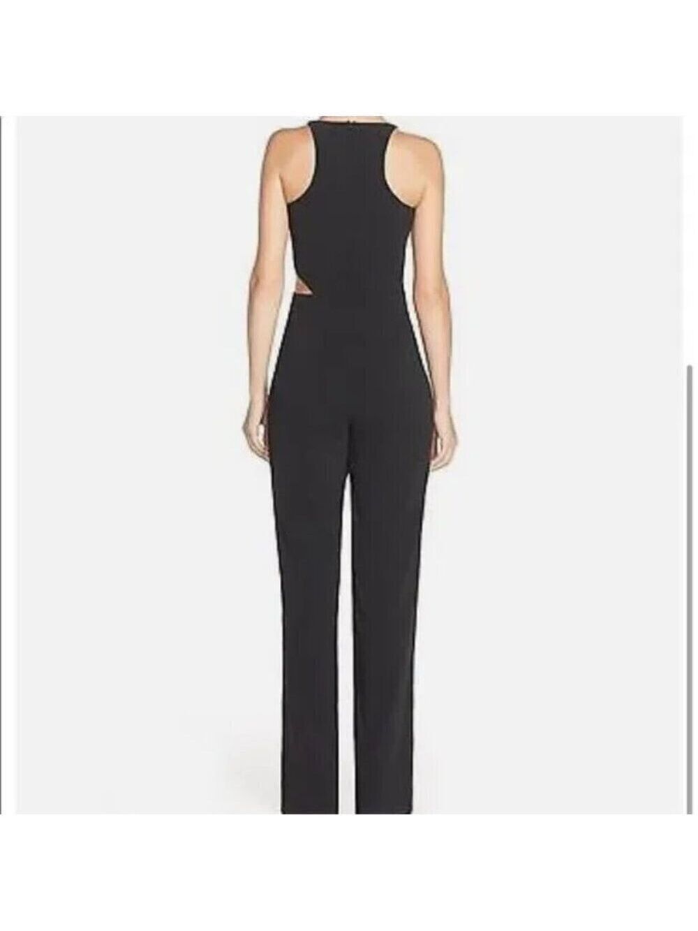 Jay Godfrey Wide Leg Jumpsuit Black Side Cutout Womens Size 8 Sophisticated EUC - Picture 2 of 12